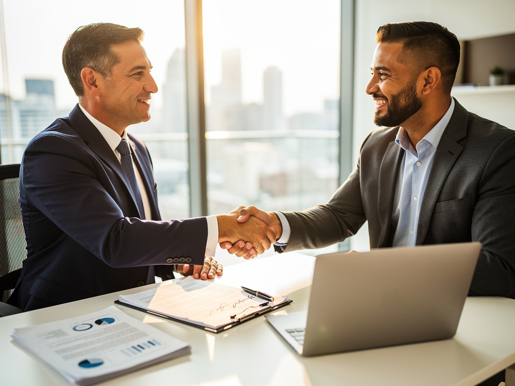 Business partners completing a deal — the result of a well-planned exit