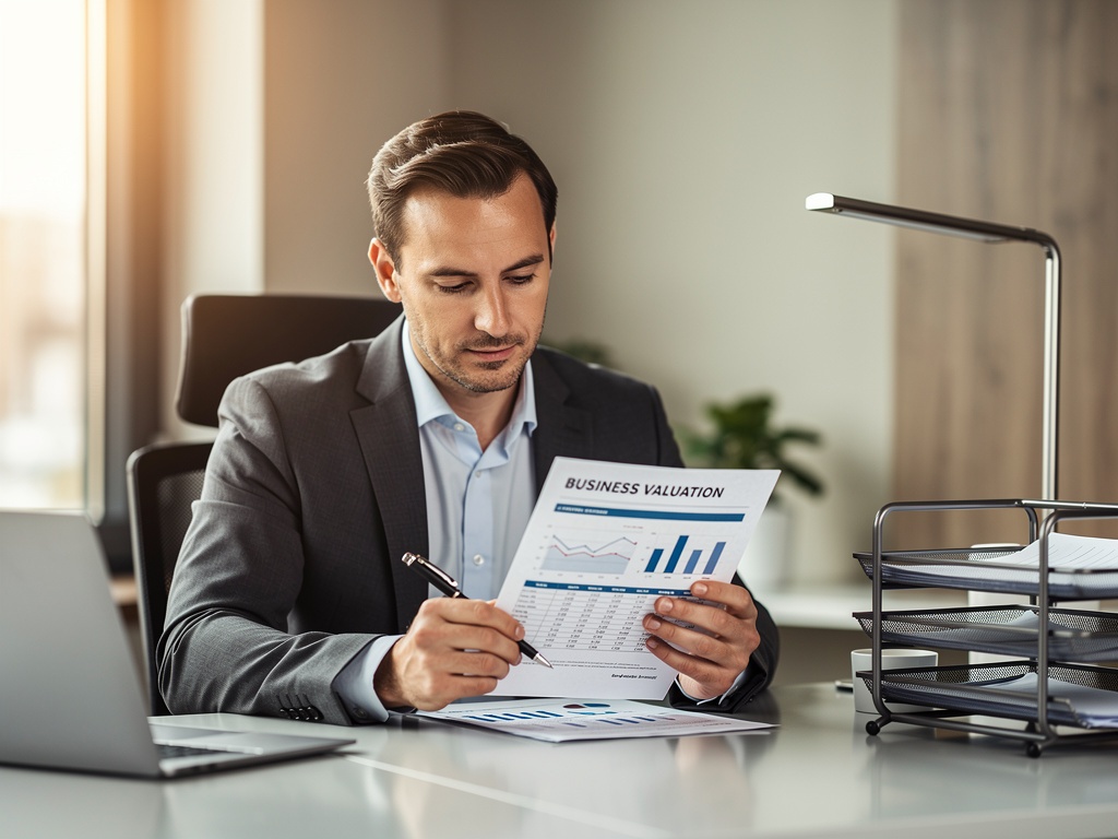 Business owner reviewing a business valuation and exit plan